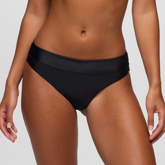 PrAna Black Summer Wave Bikini Swim Bottom Mid Rise Size Large Swimwear - Picture 1 of 5